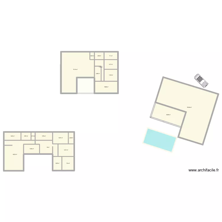 ccchhaallleet. Plan de 25  et 769 m²