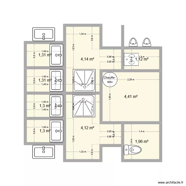 Blob sanitaire Camping Plessala. Plan de 