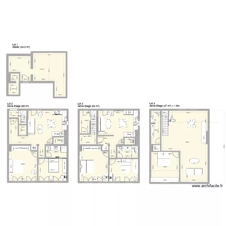 App de la gare 3eme T2. Plan de 