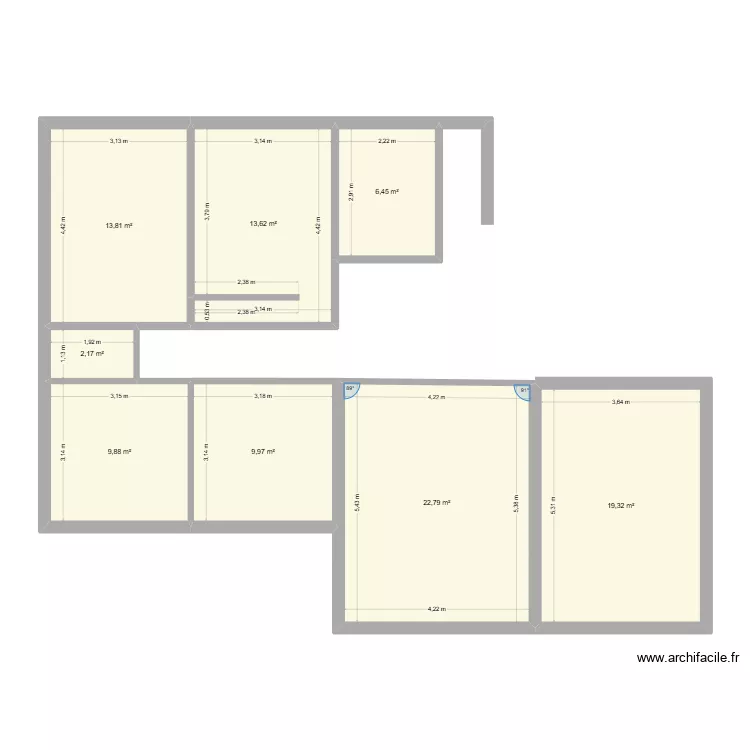 Fontenouillle. Plan de 8  et 98 m²