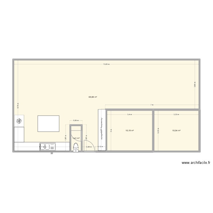 laetitia2. Plan de 4 pièces et 92 m2