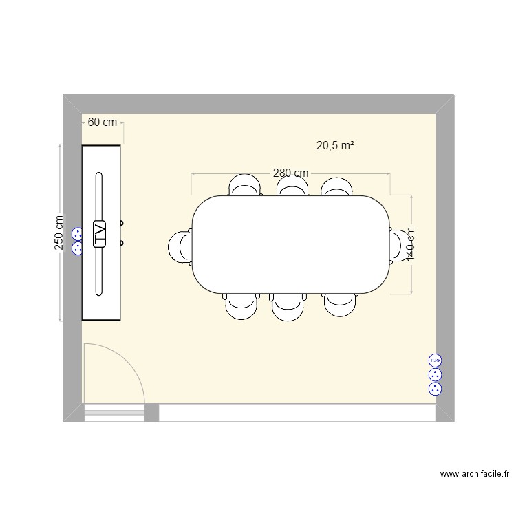 Sala reuniões lote 14. Plan de 1 pièce et 21 m2