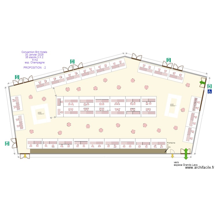 Convention Brit Hotels 30 Janvier 2026  espace champagne prop 2. Plan de 1 pièce et 584 m2