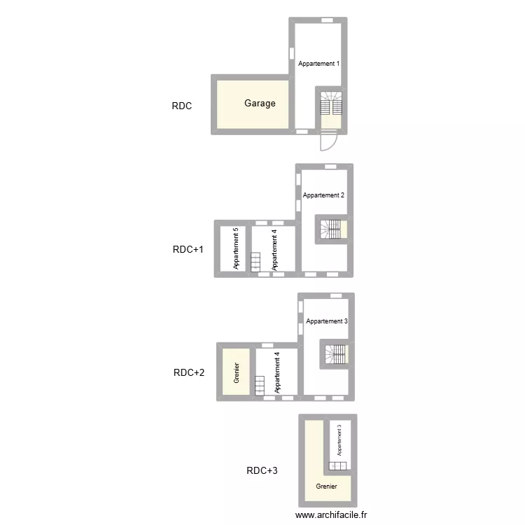 Delbos Alain charles. Plan de 13  et 65 m²