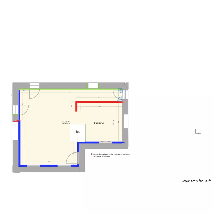 257 Forbin Cloisonnement cuisine. Plan de 