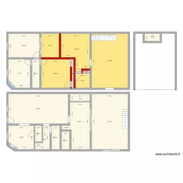 avant rénovation 2026. Plan de 19 Pièces et 230 m² avant rénovation 2026. Plan de 19 Pièces et 230 m²