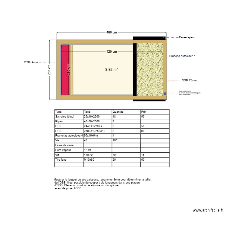 Studio Afife Dalle Bois 2. Plan de 1 pièce et 9 m2