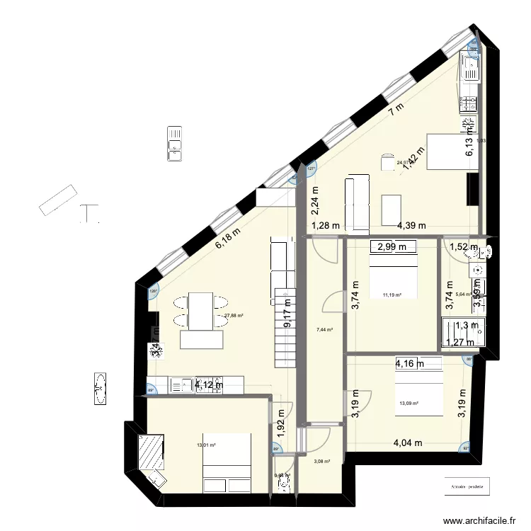 VICTOR HUGO chiotte 2 SDB V2. Plan de 10  et 108 m²