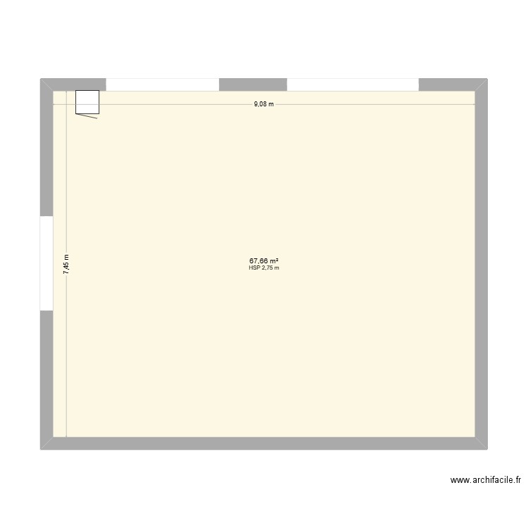 sejour placard ?. Plan de 1 pièce et 68 m2