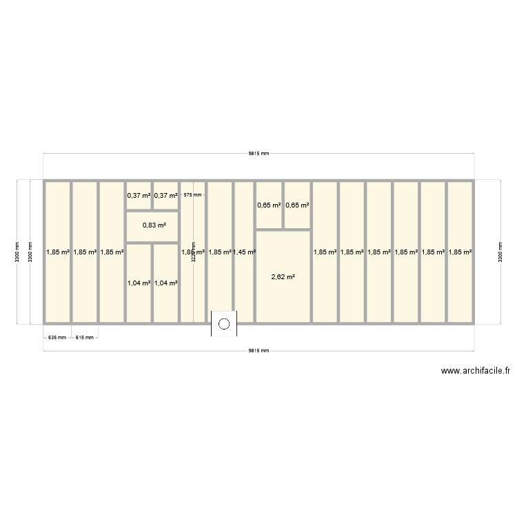 Cloison ext.. Plan de 20 pièces et 29 m2