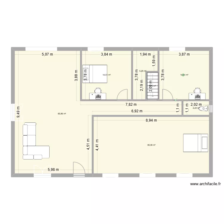 Projet Yann. Plan de 7 pièces et 139 m² Projet Yann. Plan de 7 pièces et 139 m²