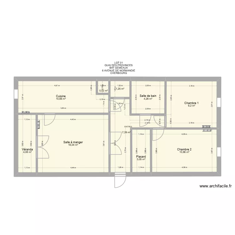 BAT GEMEAUX LGT 1. Plan de 10  et 67 m²