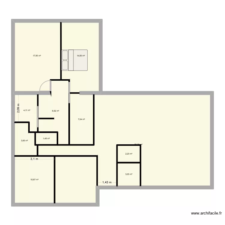 Projet extension 2. Plan de 11 et 145 m² Projet extension 2. Plan de 11 et 145 m²