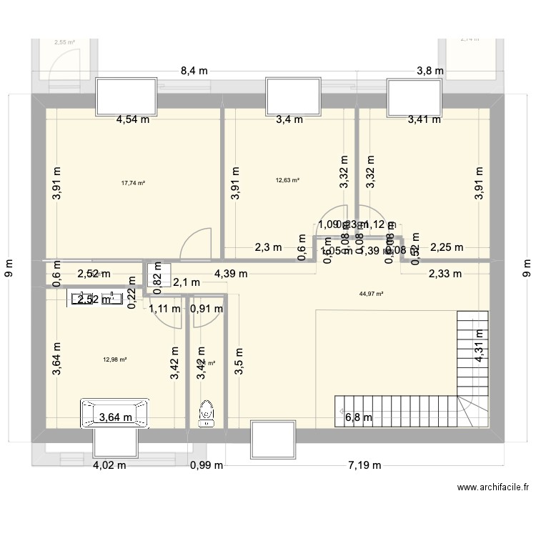Larmor. Plan de 10 pièces et 106 m2