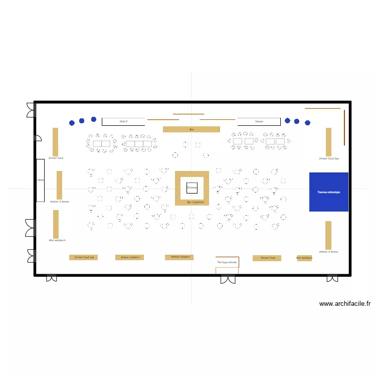 Salle annexe Arena. Plan de 