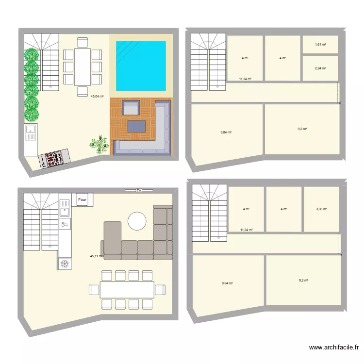 MAISON A. Plan de 15 Pièces et 175 m²