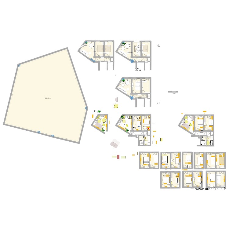 CHAMPIONNET 2. Plan de 31 pièces et 673 m2