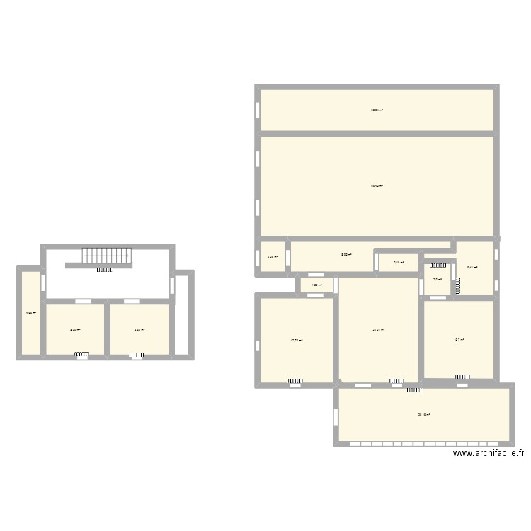 CHENEBIER. Plan de 15 pièces et 224 m2