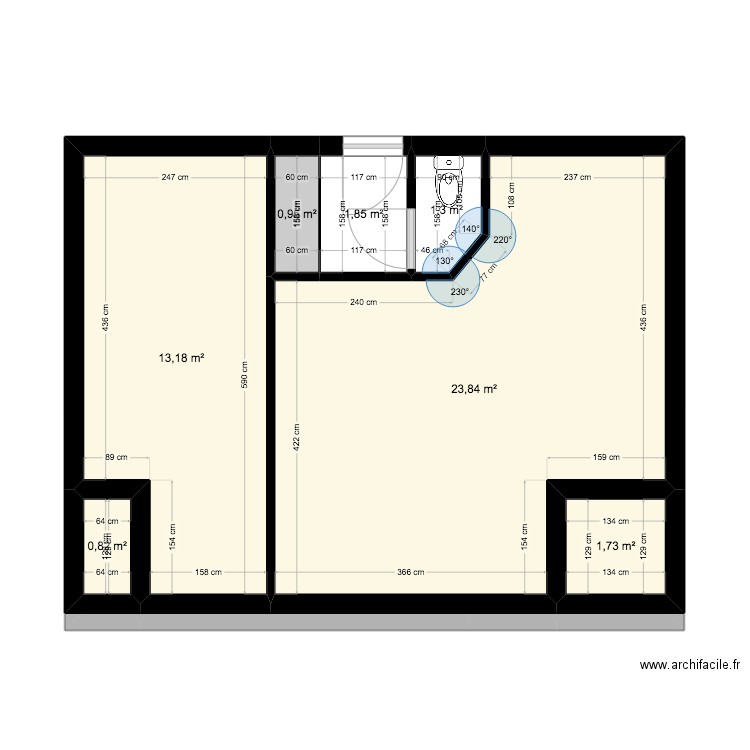 BI 10767. Plan de 13 pièces et 89 m2