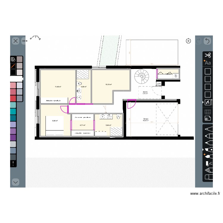 Plan 3. Plan de 7 pièces et 48 m2