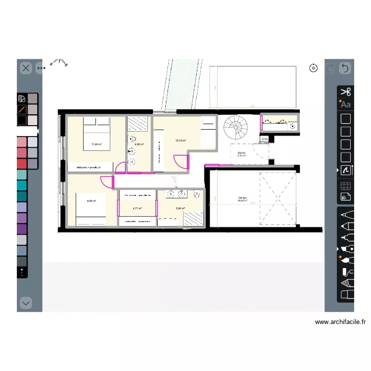 Plan 3. Plan de 7 pièces et 48 m²