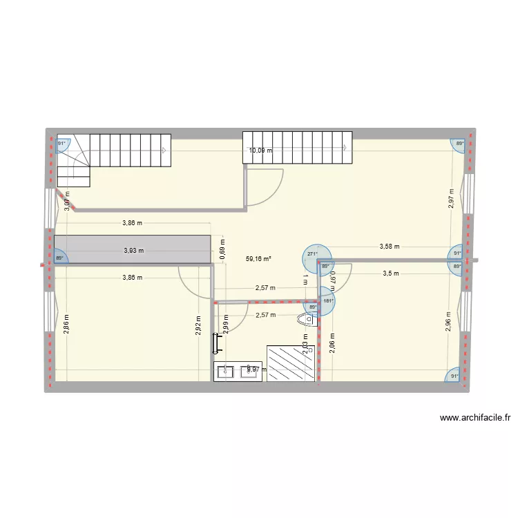 bordeaux 1 er. Plan de 1 et 59 m² bordeaux 1 er. Plan de 1 et 59 m²