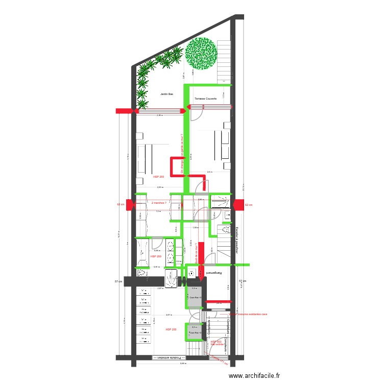 BAUCQ 77 Rez de Jardin Duplex Construction. Plan de 16 pièces et 75 m2