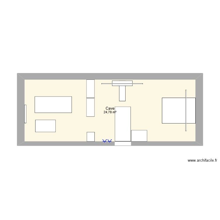 Cave Muscu. Plan de 1 pièce et 25 m2