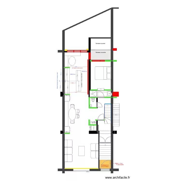 BAUCQ 77 Bel étage Cuisine détails. Plan de 4 Pièces et 21 m² BAUCQ 77 Bel étage Cuisine détails. Plan de 4 Pièces et 21 m²