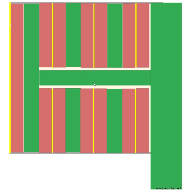 Parking mariage. Plan de 1 pièce et -740 m2