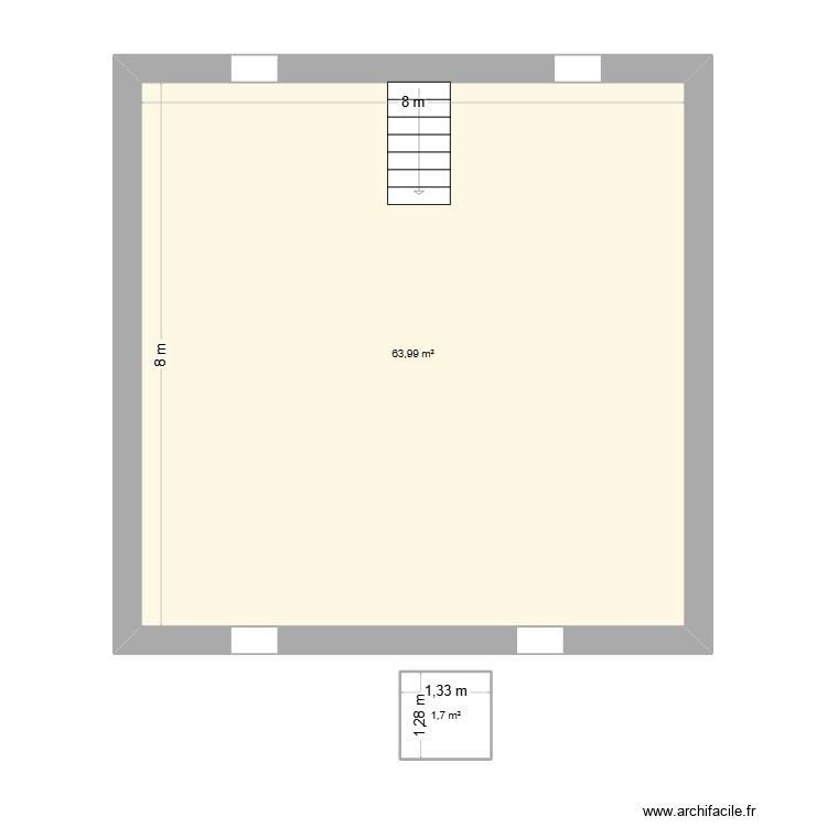 2&egrave;me &eacute;tage actuel 1. Plan de 0 pièce et 0 m2