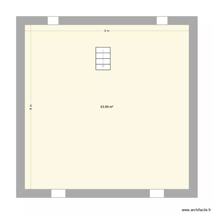2&egrave;me &eacute;tage actuel 1. Plan de 1  et 64 m²