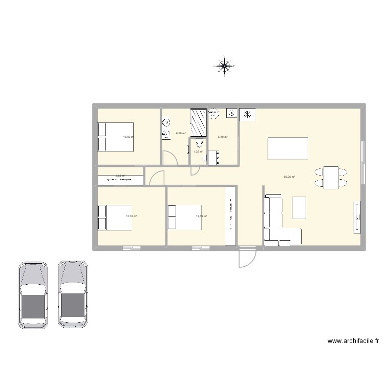 mateo. Plan de 8 pièces et 107 m2