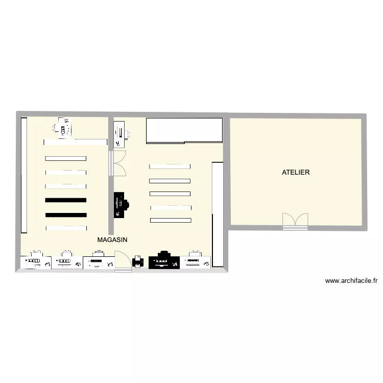 ATELIER/MAGASIN. Plan de 
