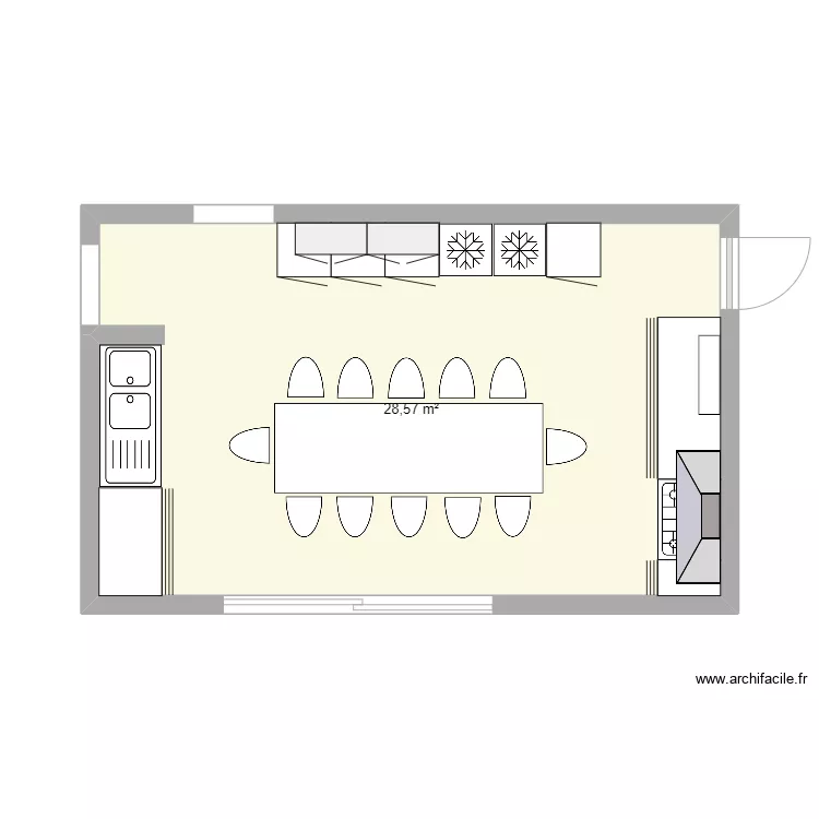 caserne cuisine. Plan de 