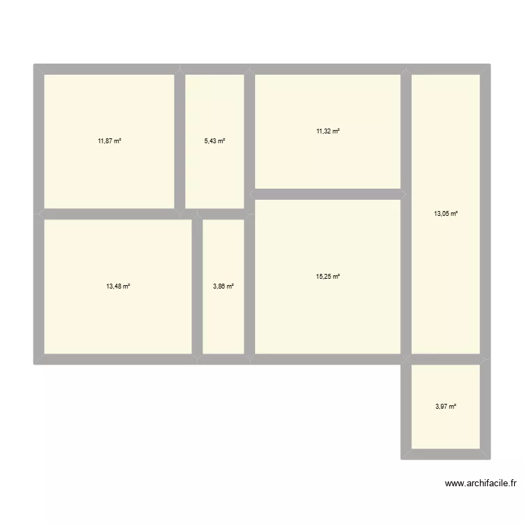 Gonet 1 &eacute;tage. Plan de 