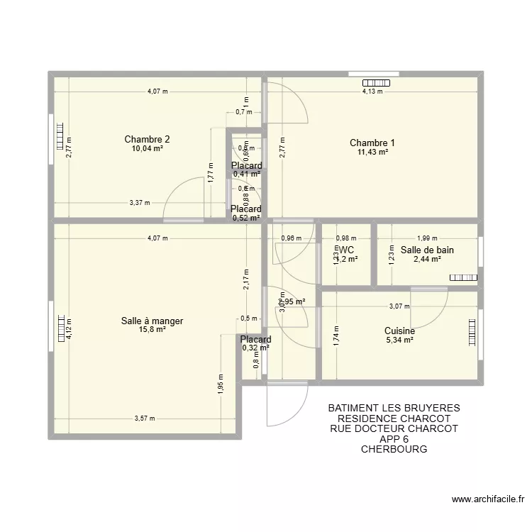 BAT LES BRUYERES APP6. Plan de 