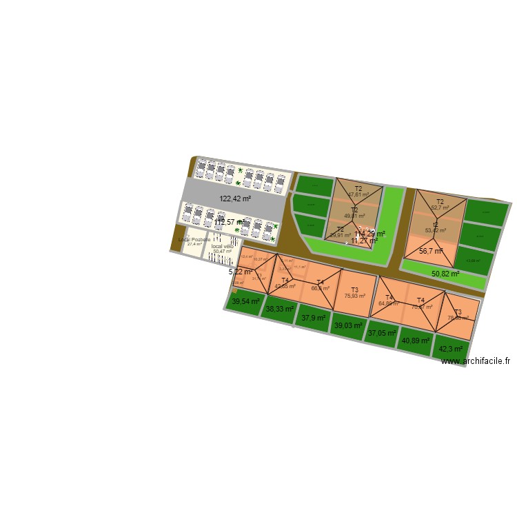 L'houmeau aa 408 . Plan de 42 pièces et 1882 m2