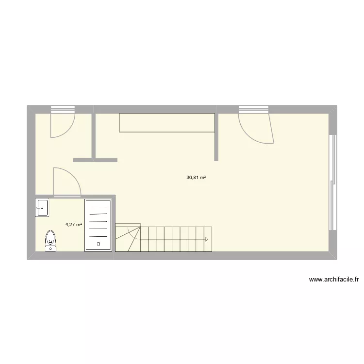Vaucelles. Plan de 2  et 41 m²