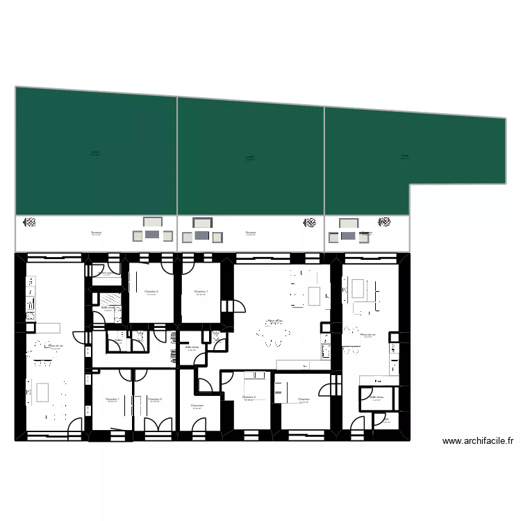 Montaugier - LOT 02. Plan de 9  et 174 m²
