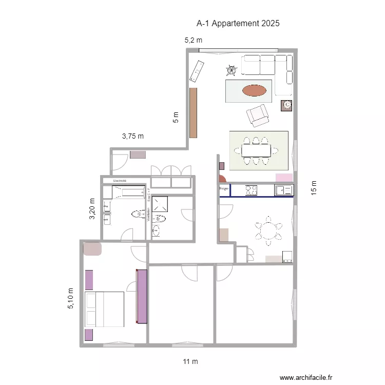 A-1 Appartement  2025. Plan de 