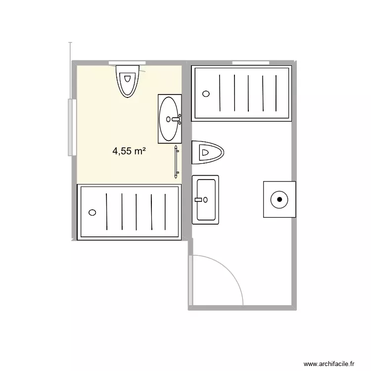 Salle d’eau. Plan de 1 Pièce et 5 m² Salle d’eau. Plan de 1 Pièce et 5 m²