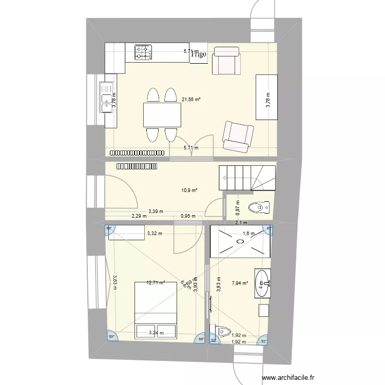 Joseph Projet 3. Plan de 4  et 53 m²