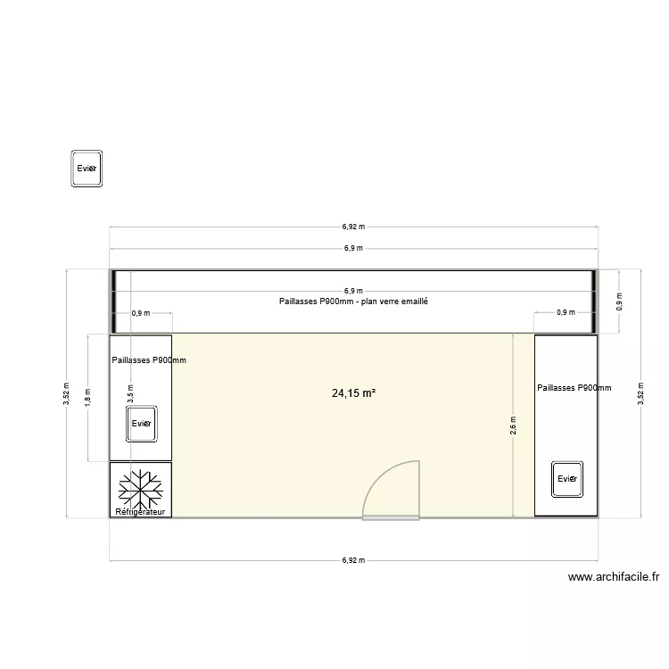 ST Crolles Projet2. Plan de 1  et 24 m²