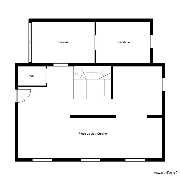 MIRAT - RDC. Plan de 4 pièces et 68 m2