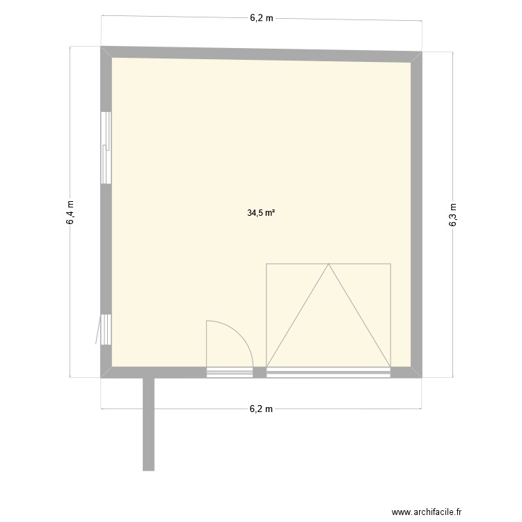 garage aménagé 2. Plan de 1 pièce et 35 m2