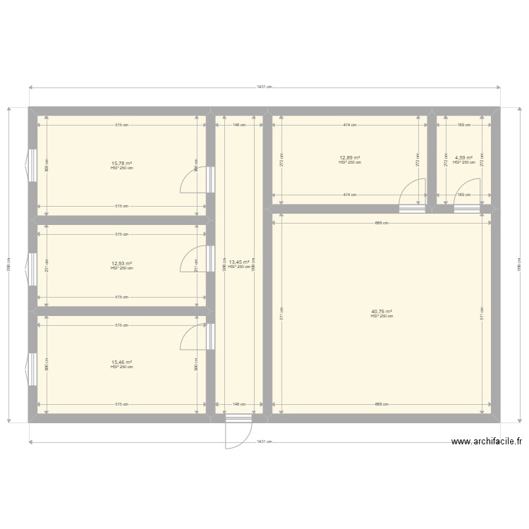 lodges PMR. Plan de 7 pièces et 116 m2