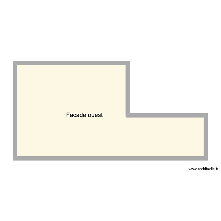 Facade OUEST projet. Plan de 1 pièce et 58 m2