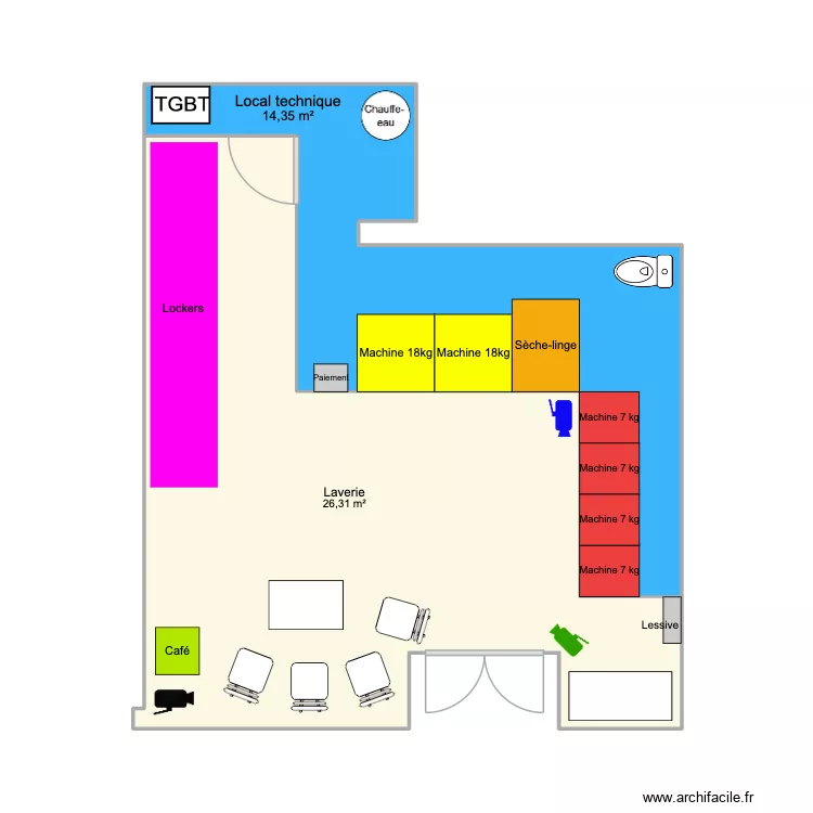 PLAN LAVERIE TOULOUSE PAULINE BARELLES. Plan de 2 et 41 m² PLAN LAVERIE TOULOUSE PAULINE BARELLES. Plan de 2 et 41 m²