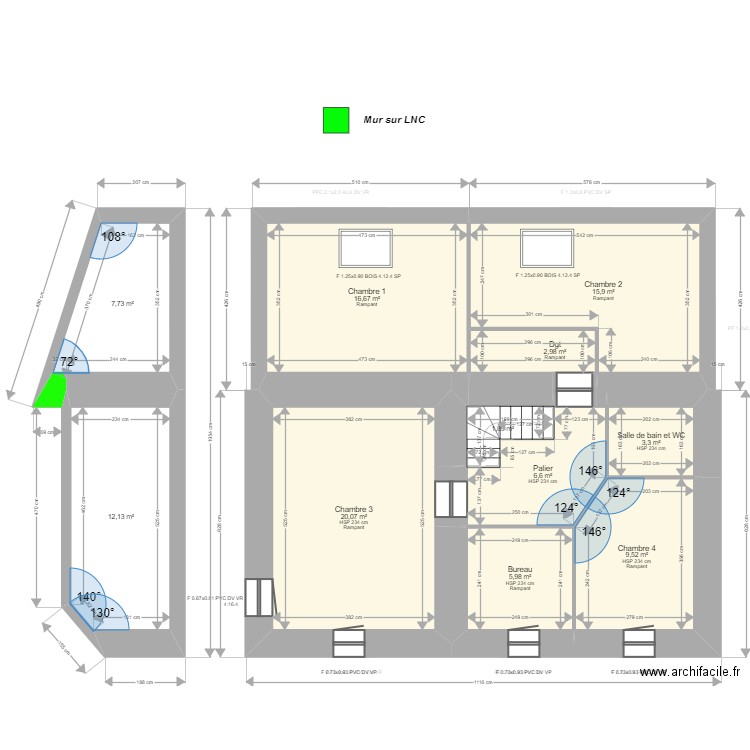 ML24002437. Plan de 19 pièces et 186 m2